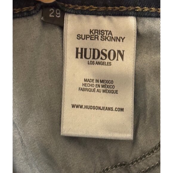 Hudson Krista Ankle Super Skinny Jeans Size 29 Dark Wash Soft Stretch Denim - Picture 9 of 10